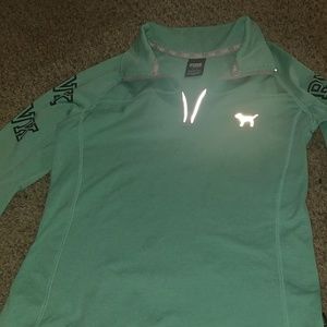 PINK teal quarter zip jacket